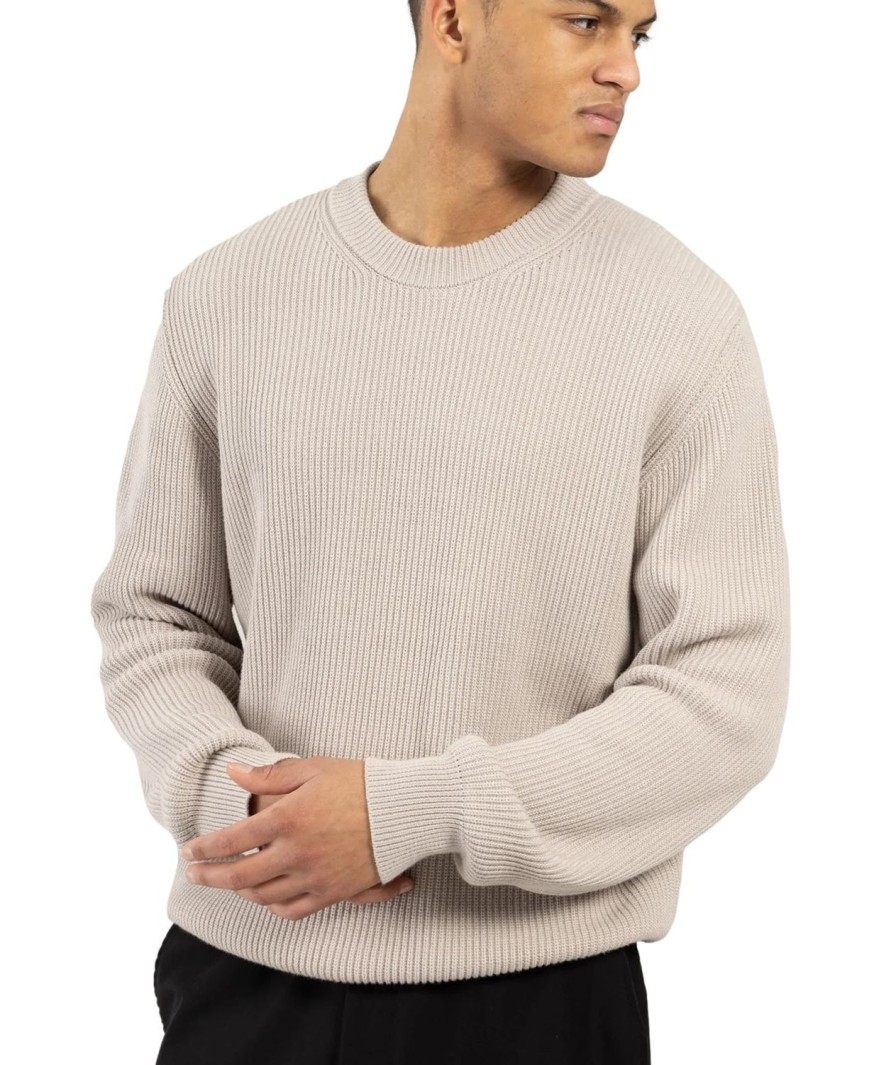 Herre Garment Project | Garment Project Round Neck Knit Genser- Lysegra