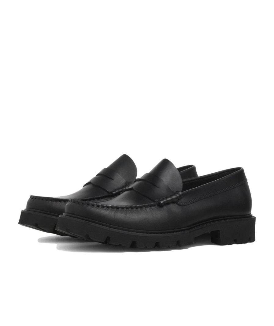 Herre Garment Project | Garment Project Loafer Black Leather Sko Sort