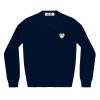 Herre Comme des Garcons Play | Comme Des Garcons Play Mens Knit Pullover Genser. Navy