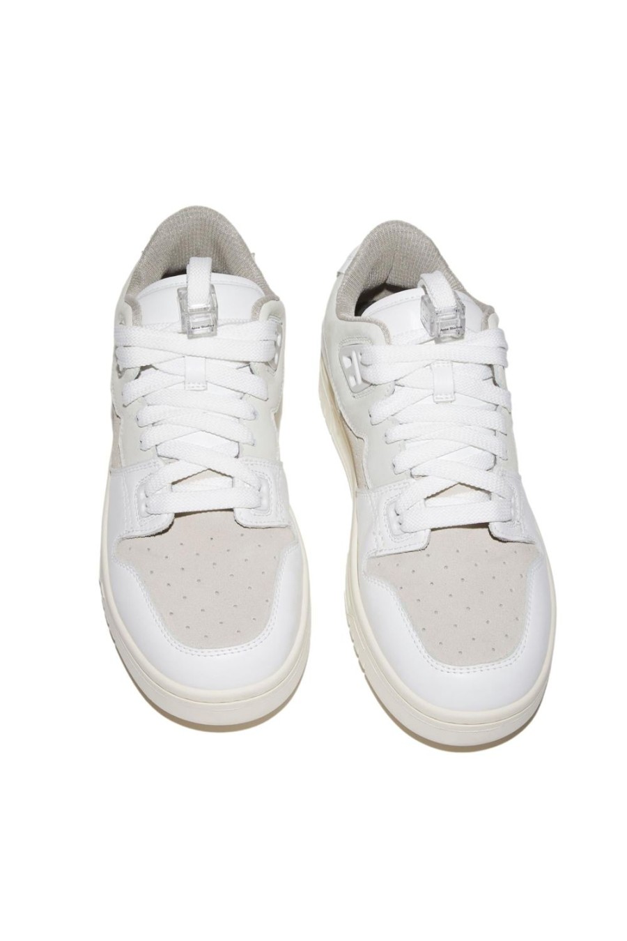 Herre Acne | Acne Low Top Basket Leather Sneakers Sko Hvit