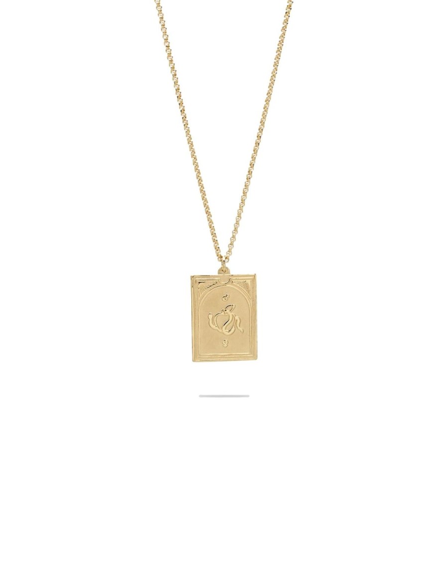 Smykker Tom Wood Jewellery | Tom Wood Jewellery Tarot Lovers Pendant Gold Smykke Gull