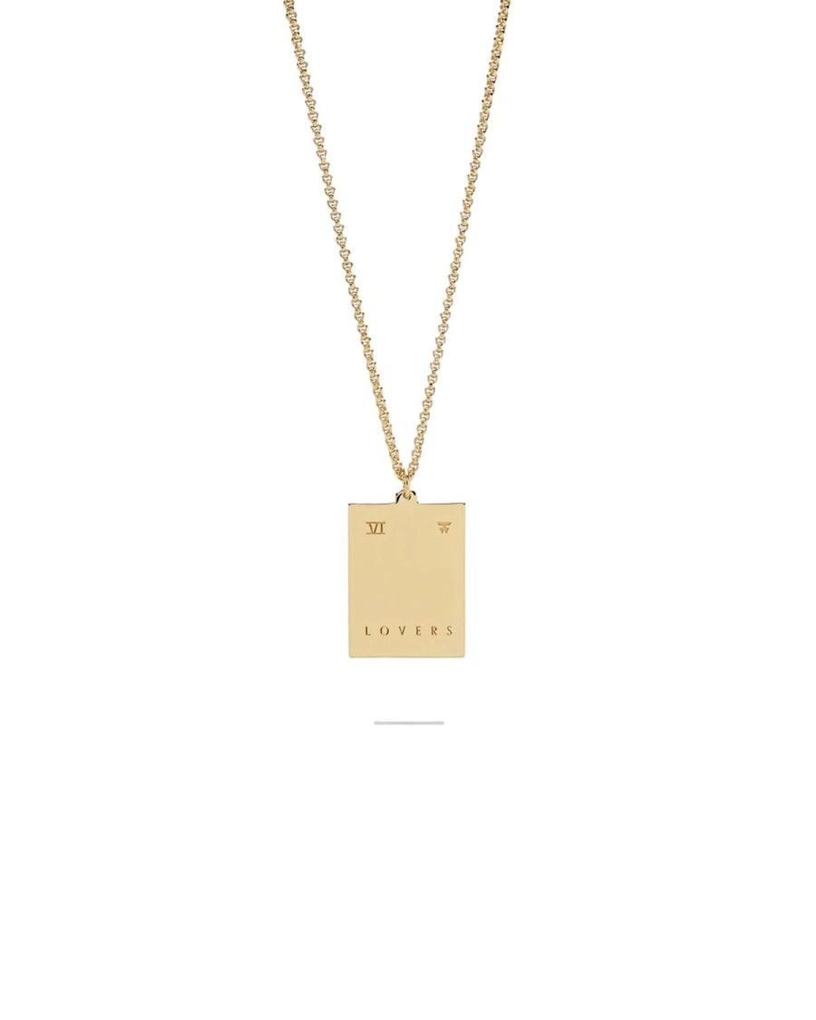 Smykker Tom Wood Jewellery | Tom Wood Jewellery Tarot Lovers Pendant Gold Smykke Gull