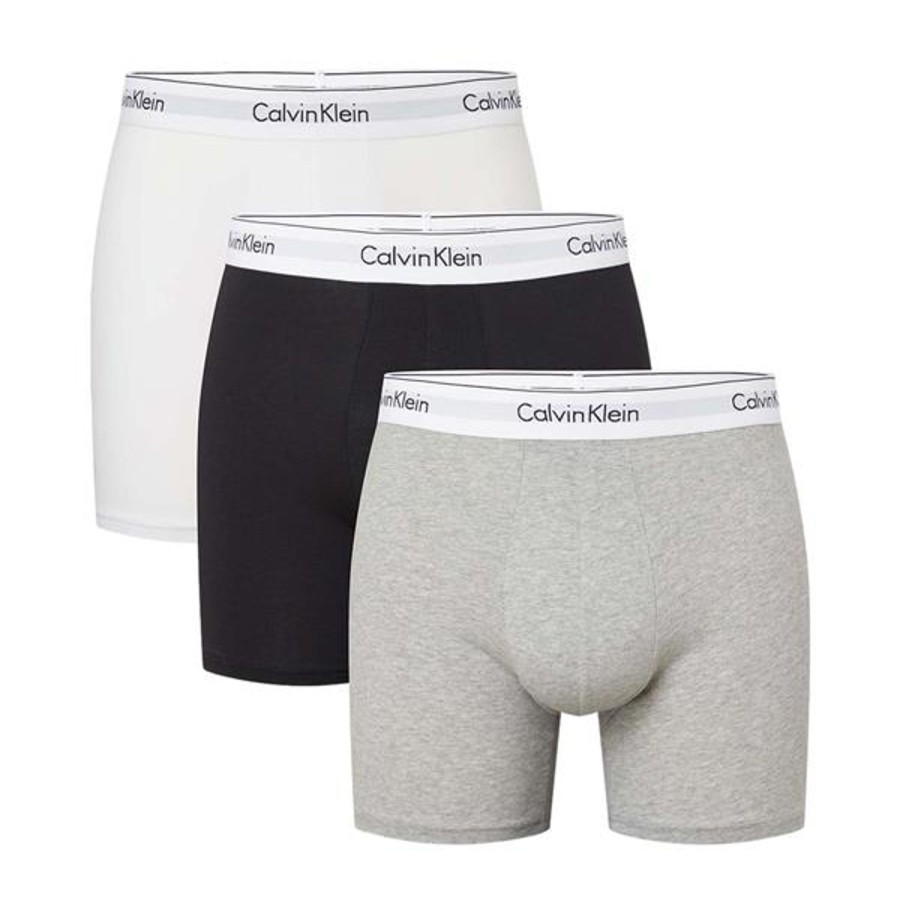 Herre Calvin Klein Underwear | Calvin Klein Underwear Boxer Briefs 3Pk Boxershorts Hvit/Gra/Sort