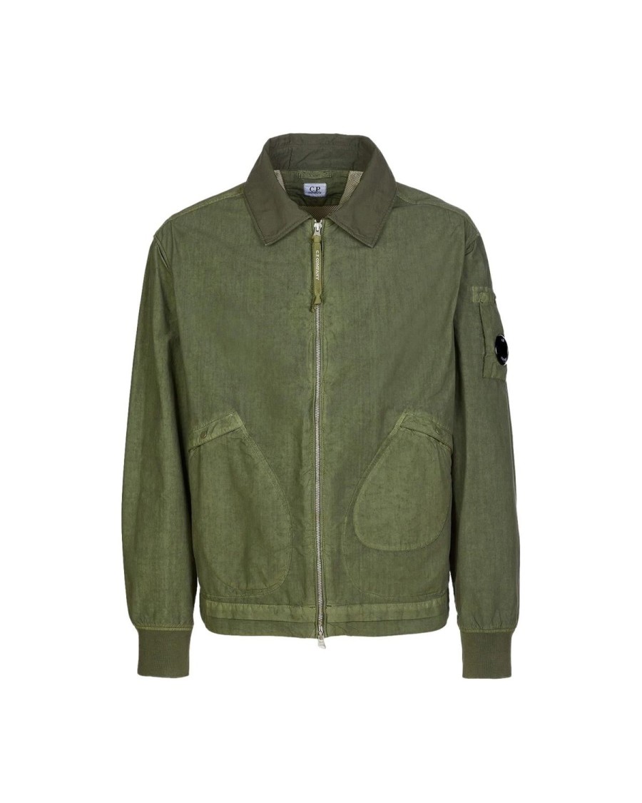 Herre CP Company | Cp Company Short Jacket Jakke Morkegronn