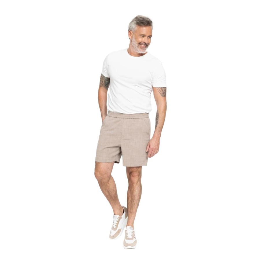 Herre Plain | Plain Turipl Shorts 867 Light Brown Melange Shorts Lys Brun