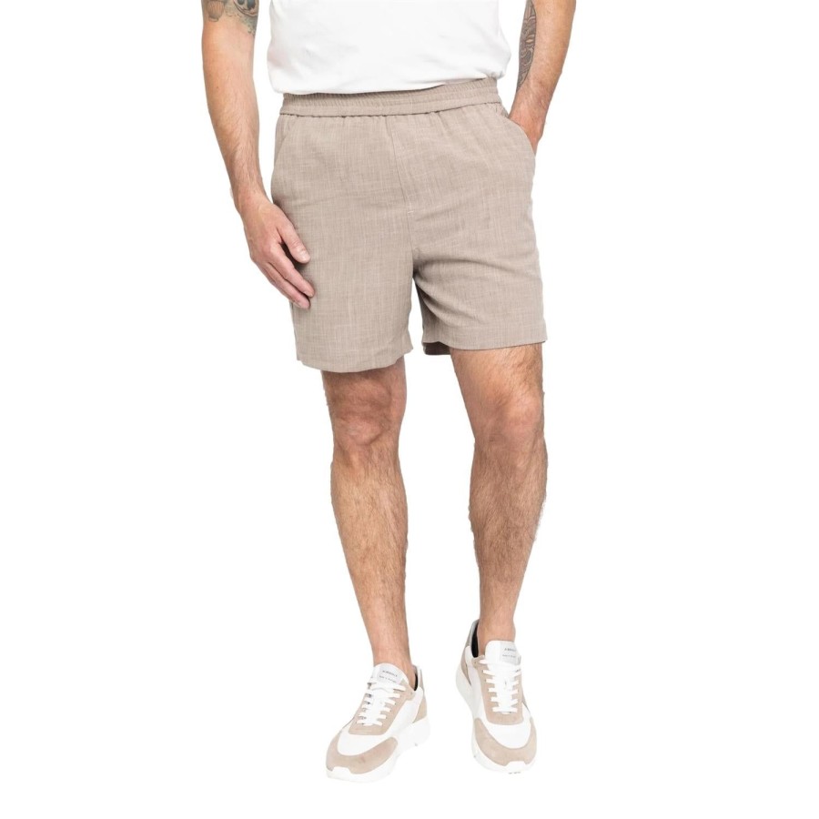 Herre Plain | Plain Turipl Shorts 867 Light Brown Melange Shorts Lys Brun