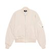 Herre Stussy | Stussy Linen Beach Bomber Jakke Lys Beige