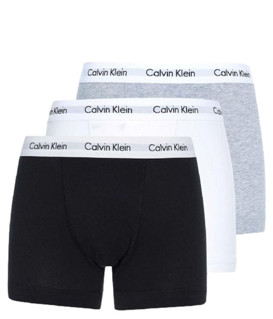 Herre Calvin Klein Underwear | Calvin Klein Underwear Trunk 3Pk Black/White/Grey Heather Boxershorts Multi