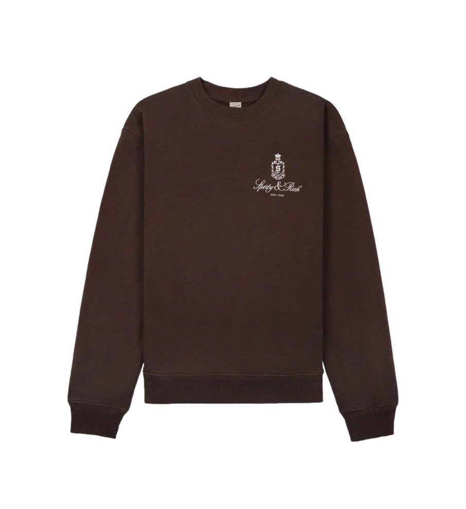 Dame Sporty u0026 Rich | Sporty & Rich Vendome Crewneck Genser Brun