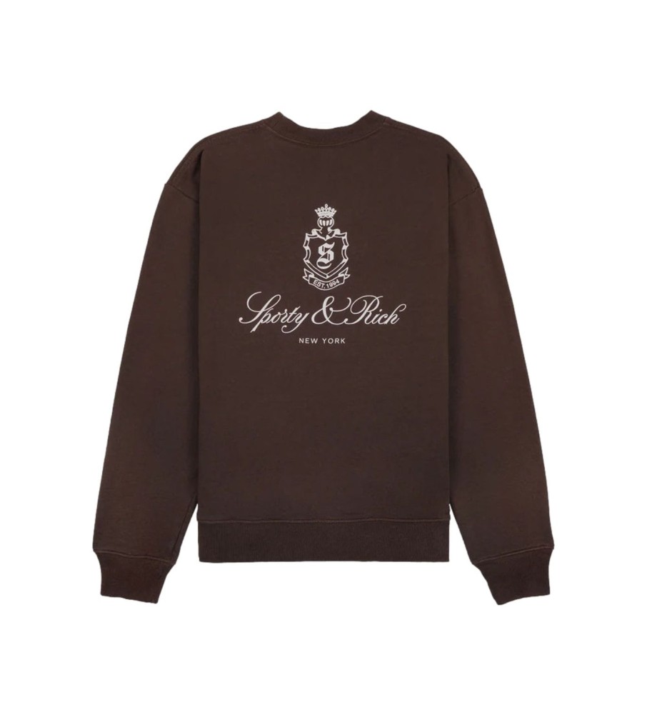 Dame Sporty u0026 Rich | Sporty & Rich Vendome Crewneck Genser Brun