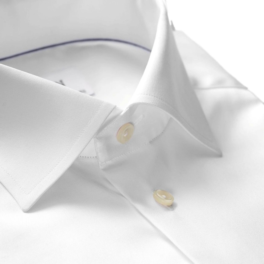 Herre Eton | Eton 3000 Slim White Signature Twill Shirt Skjorte Hvit