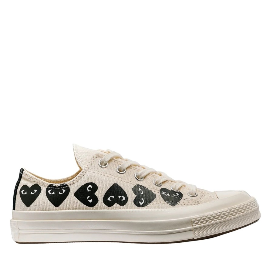 Dame Comme des Garcons Play x Converse | Comme Des Garcons Play X Converse Cdg Multi Heart Low Top Sko Off-White