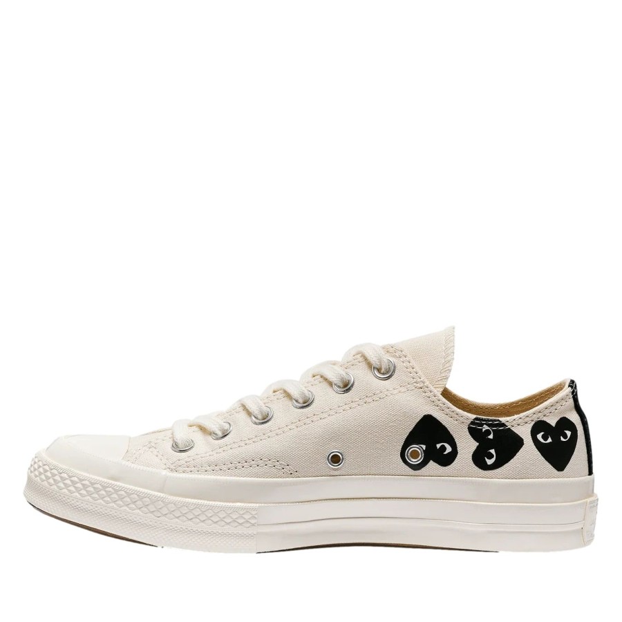 Dame Comme des Garcons Play x Converse | Comme Des Garcons Play X Converse Cdg Multi Heart Low Top Sko Off-White