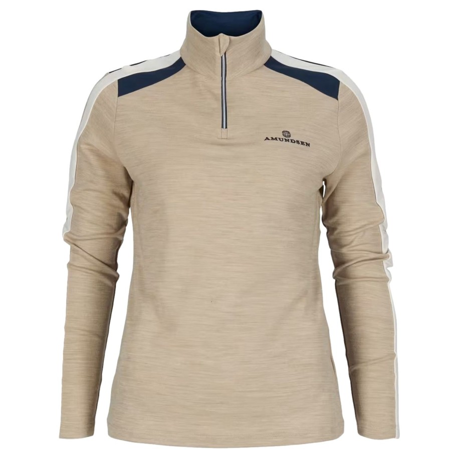 Dame Amundsen | Amundsen 5Mila Half Zip Womens Genser Beige