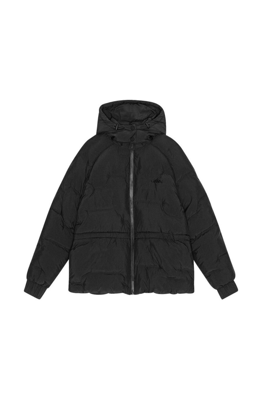 Dame Ganni | Ganni Short Puffer Raglan Jacket Jakke Sort