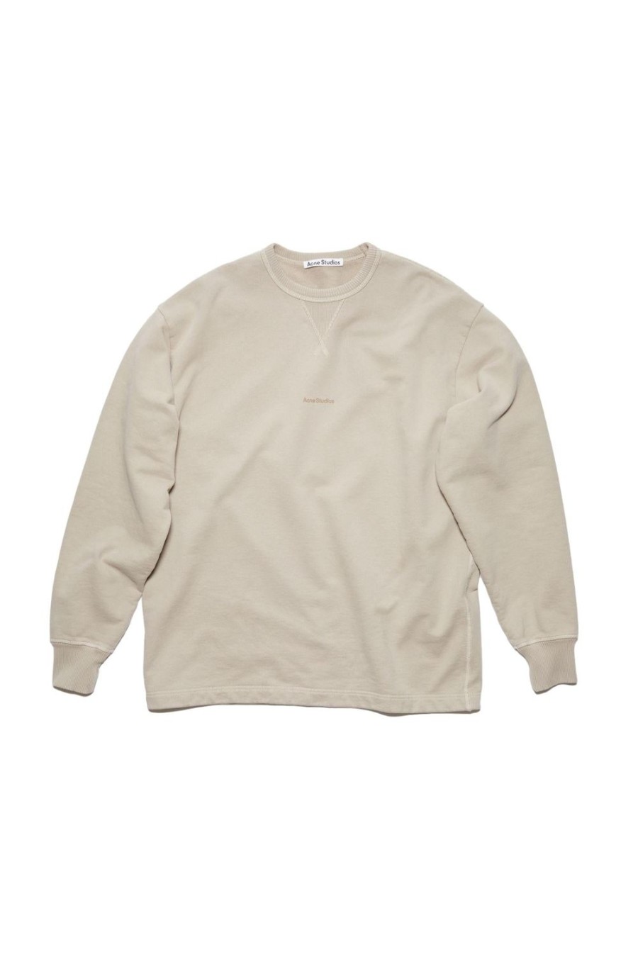 Herre Acne | Acne Crew Logo Stamp Sweatshirt Genser Lysebrun