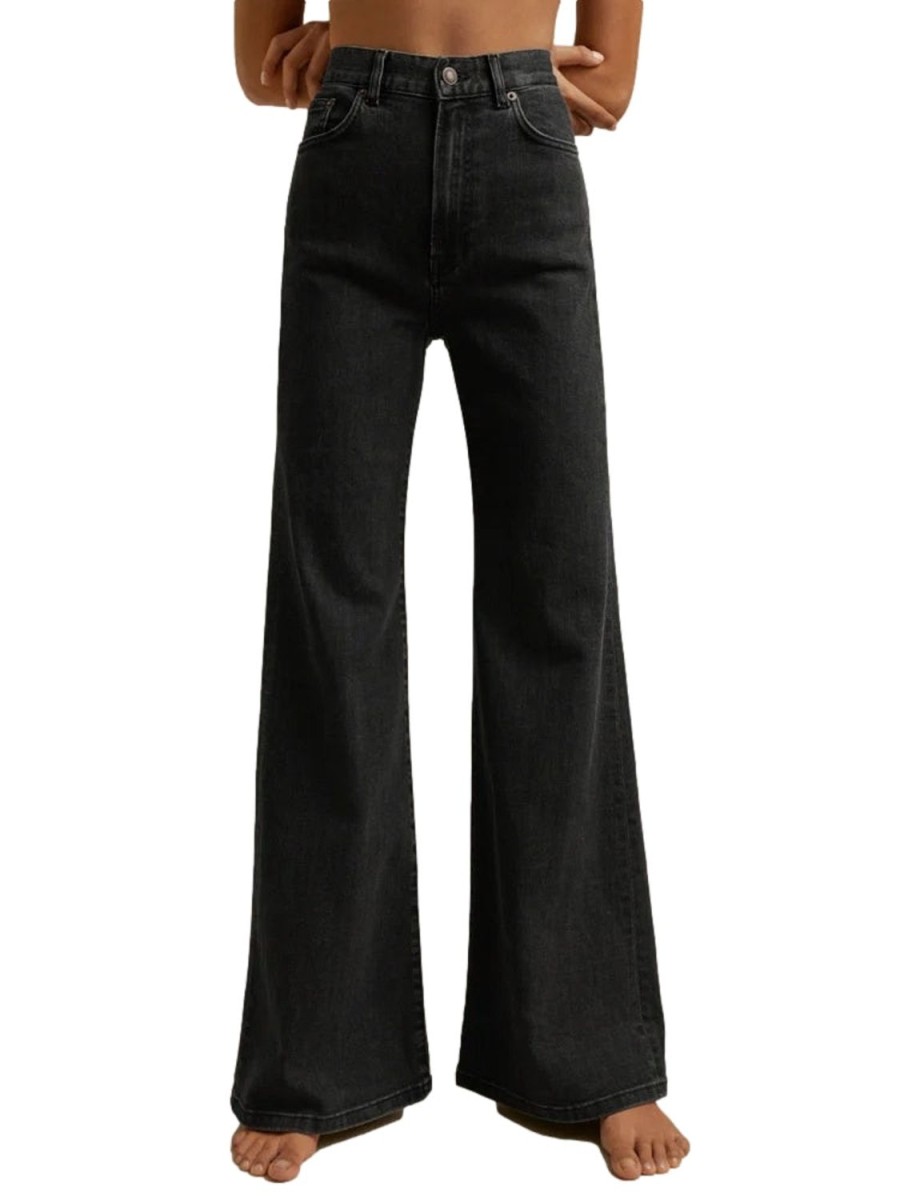 Dame Jeanerica | Jeanerica Fuji Jeans Used Black Jeans Vasket Sort