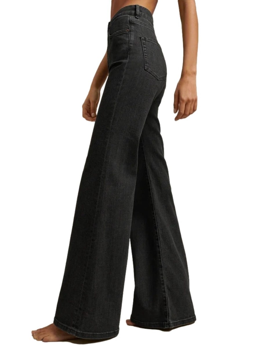 Dame Jeanerica | Jeanerica Fuji Jeans Used Black Jeans Vasket Sort