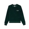 Dame Sporty u0026 Rich | Sporty & Rich Sr Sport Velour Crewneck Genser- Morkegronn