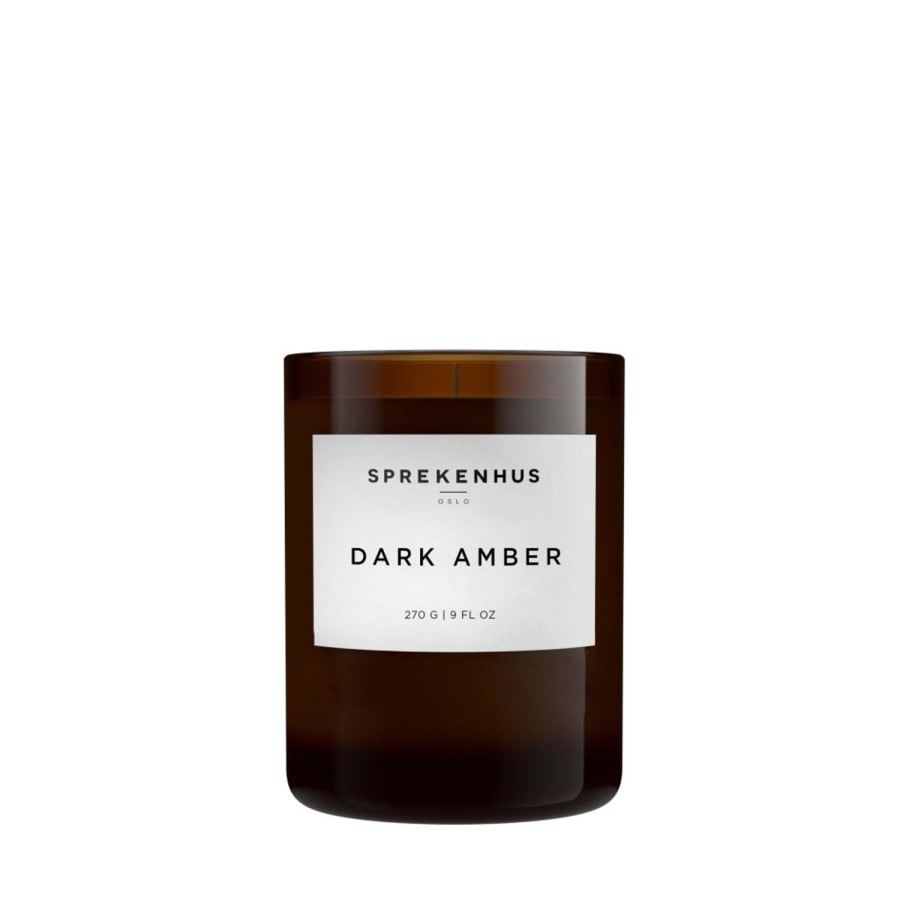 Livsstil Sprekenhus | Sprekenhus Dark Amber Fragranced Candle Duftlys Hvit