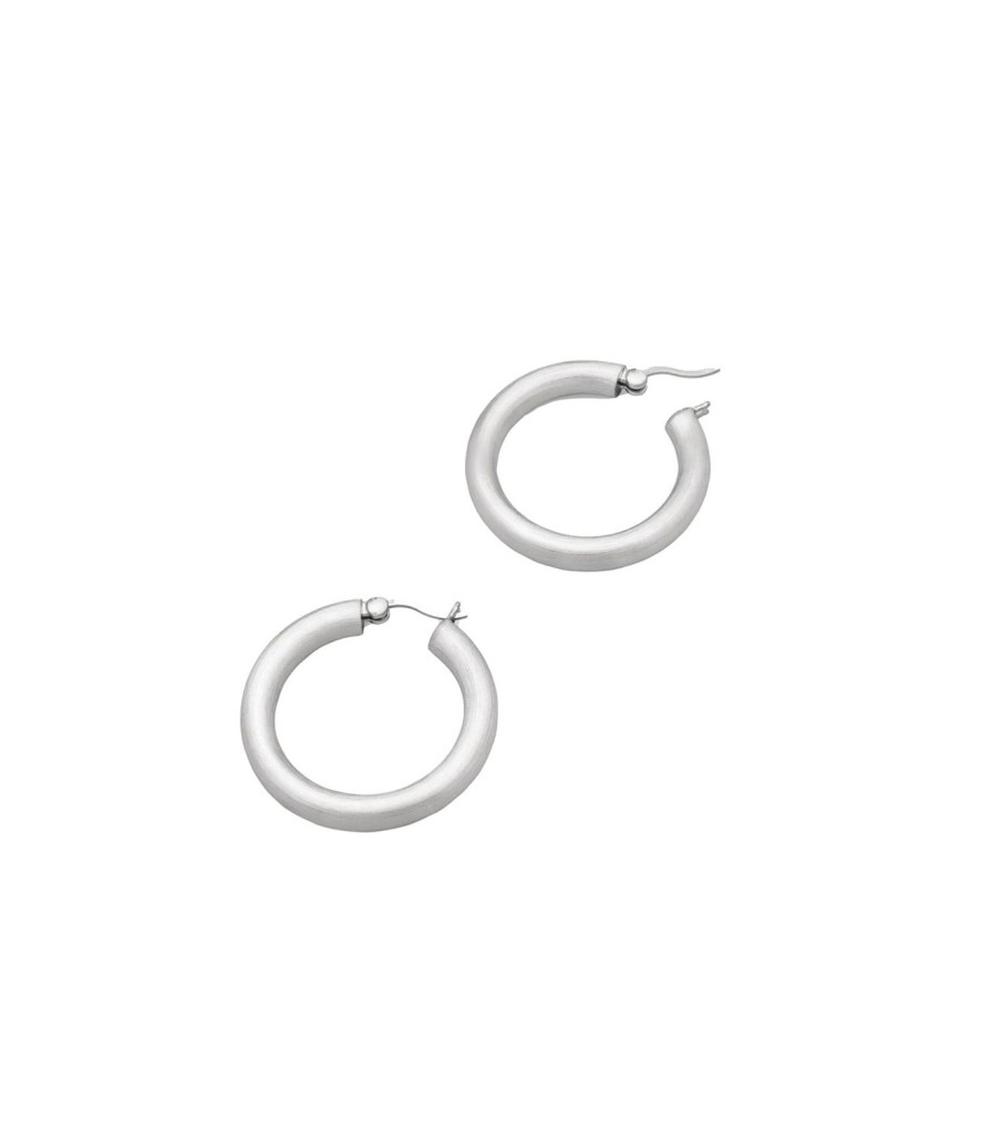 Smykker Tom Wood Jewellery | Tom Wood Jewellery Chunky Hoops Thick L Oredobber Solv