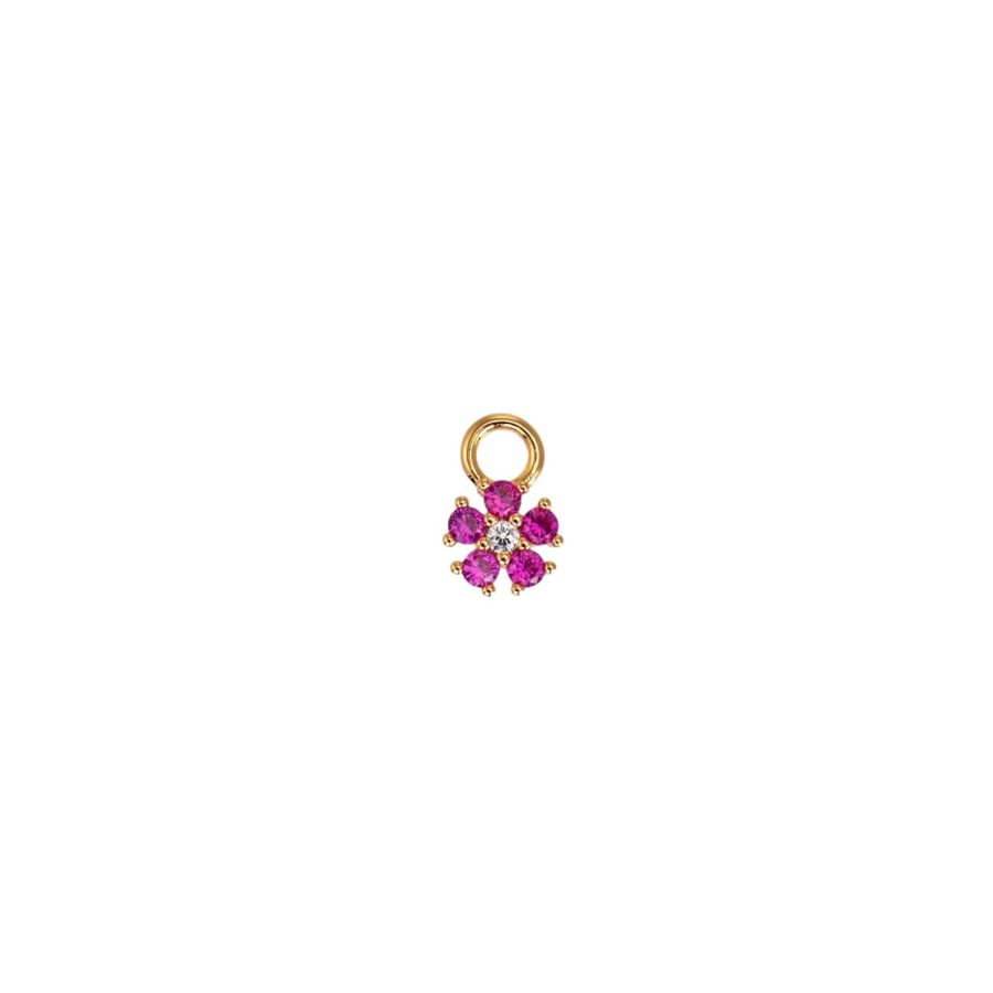 Smykker Emilia by Bon Dep | Emilia By Bon Dep Tale Charm Cerise Flower Charm Gull