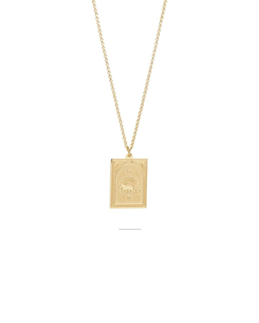 Smykker Tom Wood Jewellery | Tom Wood Jewellery Tarot Strength Pendant Gold Smykke Gull