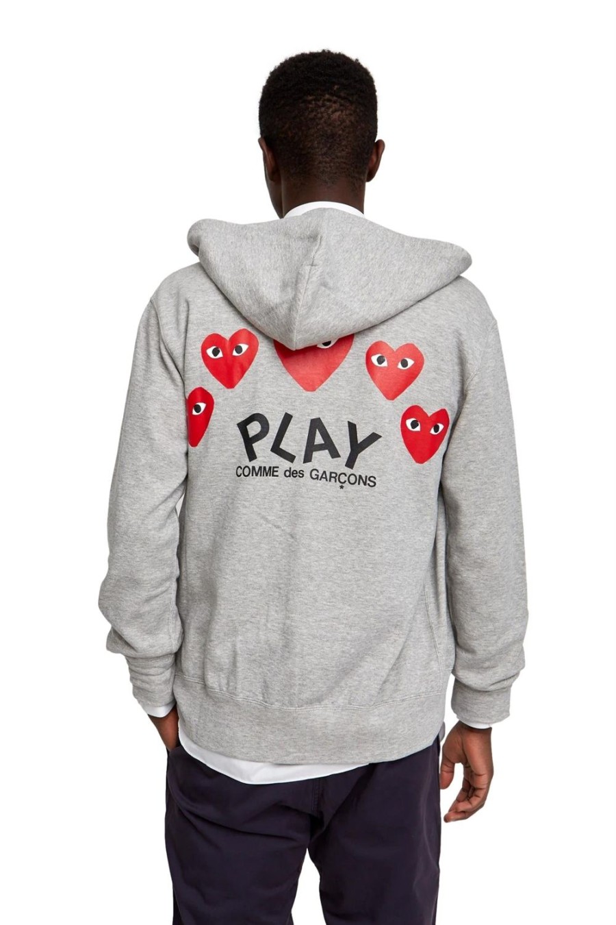 Herre Comme des Garcons Play | Comme Des Garcons Play Men´S Play Sweatshirt Genser- Gra