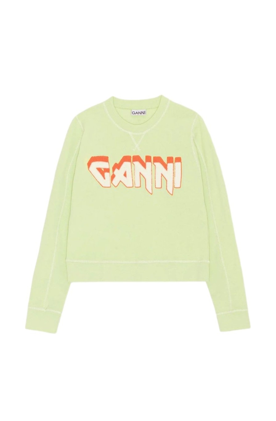 Dame Ganni | Ganni Isoli Rock Sweatshirt Genser- Pastellgronn