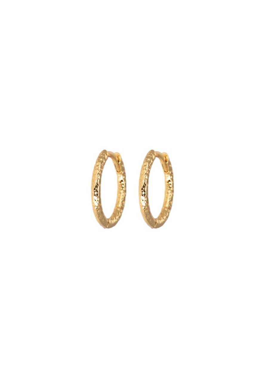 Smykker Emilia by Bon Dep | Emilia By Bon Dep Small Hammered Gold Hoops Oredobber Gull