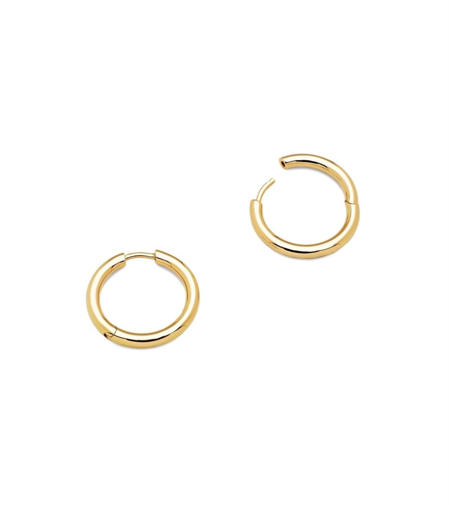 Smykker Tom Wood Jewellery | Tom Wood Jewellery Classic Hoop Medium Gold Oredobber Gull