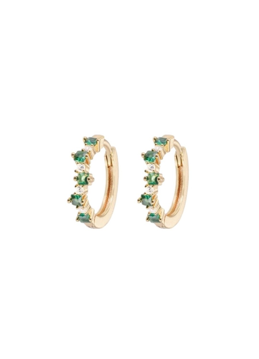 Smykker Emilia by Bon Dep | Emilia By Bon Dep Mixed Medium Hoops Green Oredobber Gull