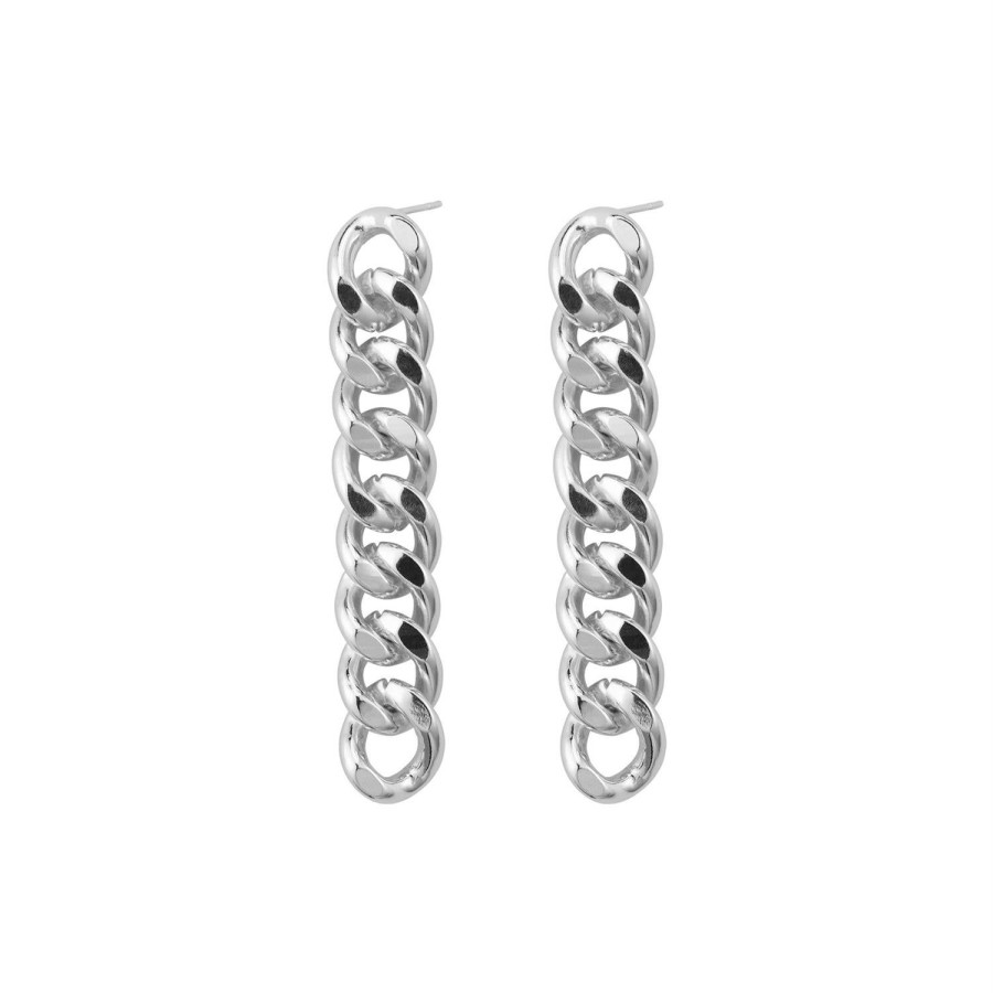 Smykker 79Hour | 79Hour Chain Earring Oredobber Solv