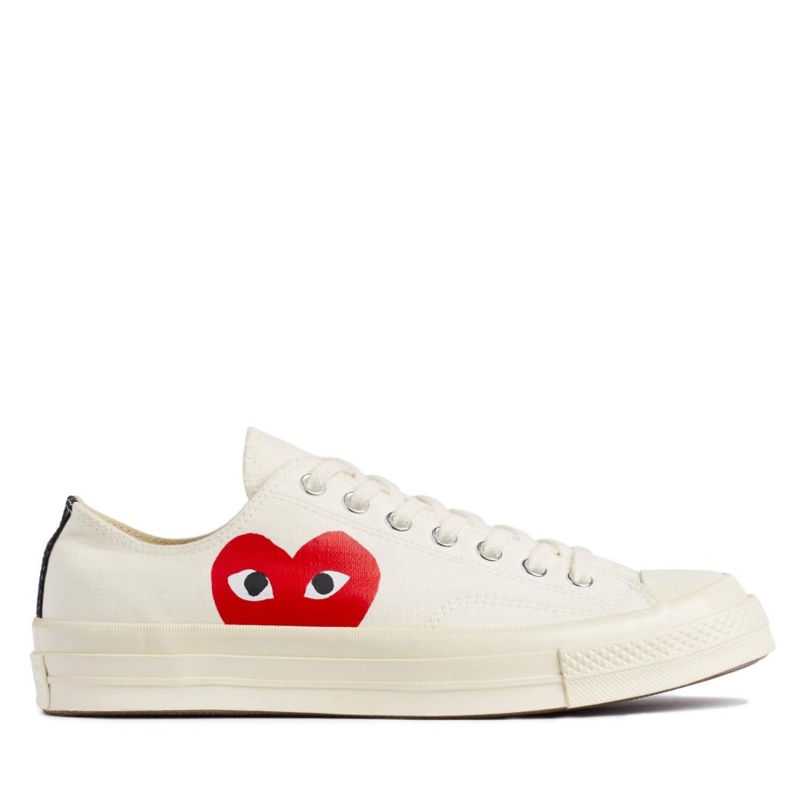 Dame Comme des Garcons Play x Converse | Comme Des Garcons Play X Converse Cdg Big Heart Low Top White Sko Off-White