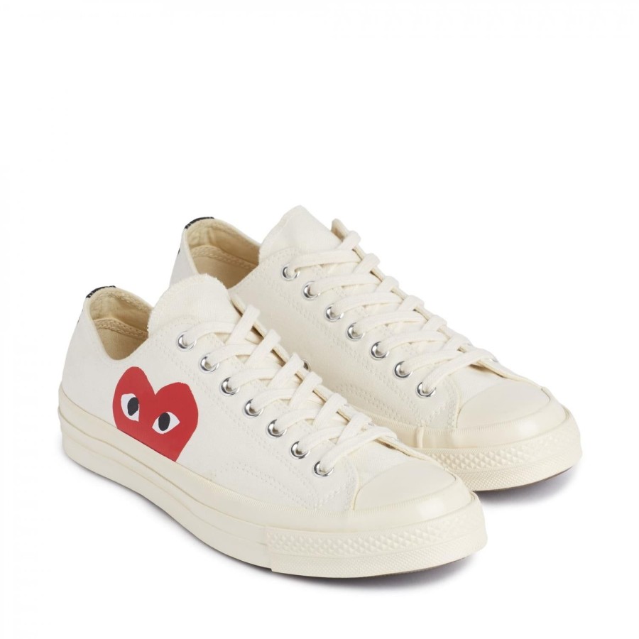 Dame Comme des Garcons Play x Converse | Comme Des Garcons Play X Converse Cdg Big Heart Low Top White Sko Off-White