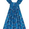 Dame Ganni | Ganni 3D Jacquard Ruffle Midi Dress Kjole Bla Monster