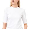 Dame Julie Josephine | Julie Josephine Half Sleeve Roundneck Rib Tee T-Shirt Hvit