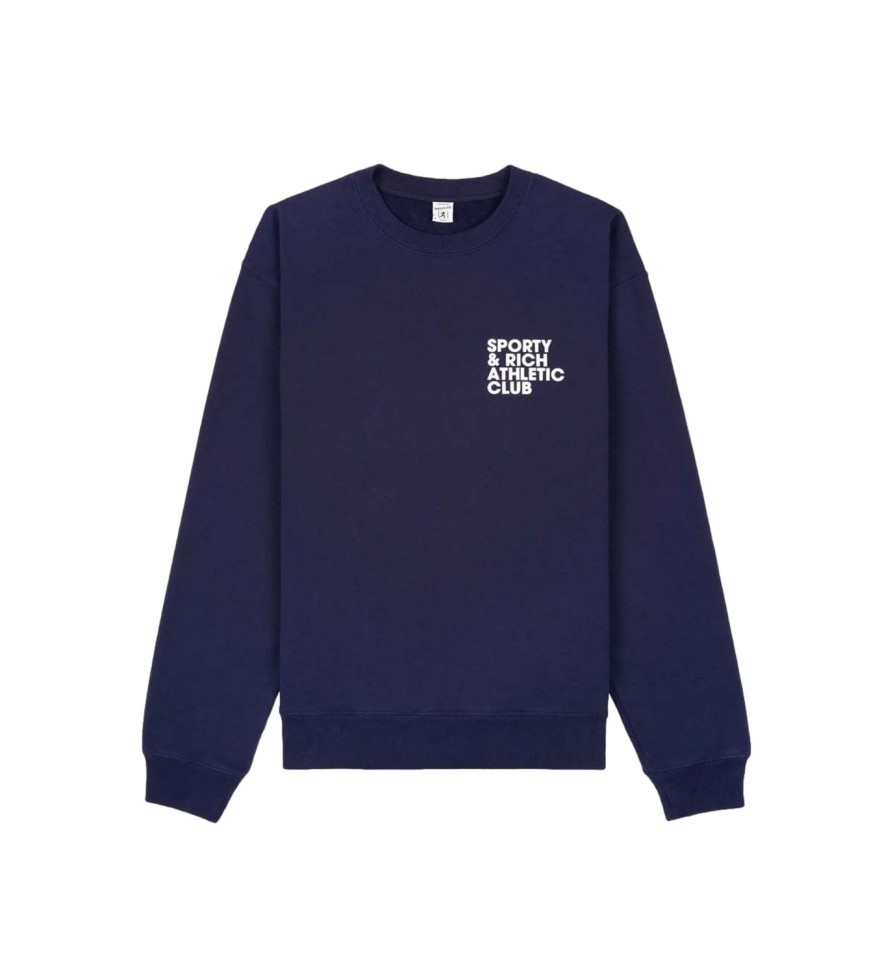 Dame Sporty u0026 Rich | Sporty & Rich Exercise Often Crewneck Genser- Navy