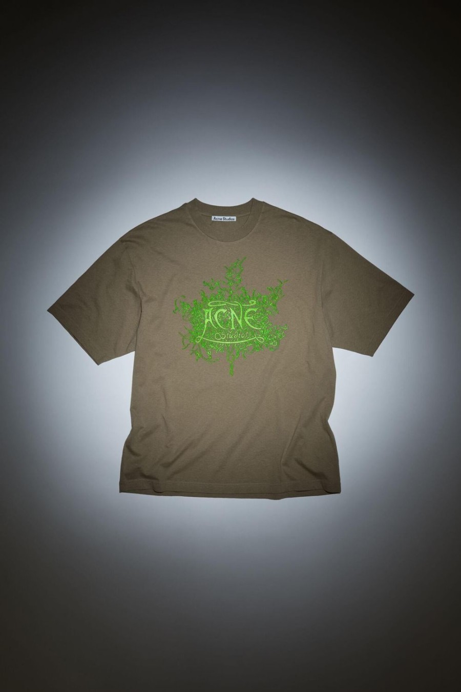 Herre Acne | Acne Glow In The Dark Logo T-Shirt T-Shirt Beige