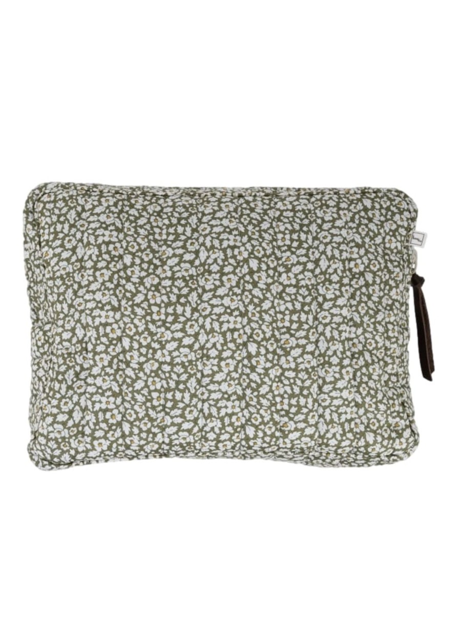 Smykker Bon Dep | Bon Dep Pouch Big Mw Liberty Feather Toalettmappe Hvit Og Gronn