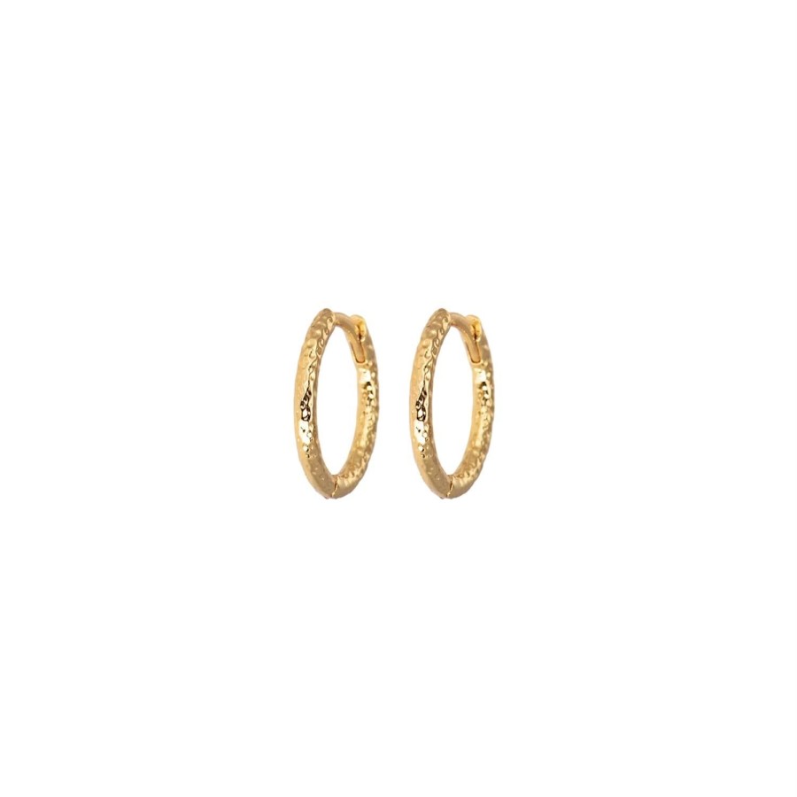 Smykker Emilia by Bon Dep | Emilia By Bon Dep X-Small Hammered Gold Hoops Oredobber Gull