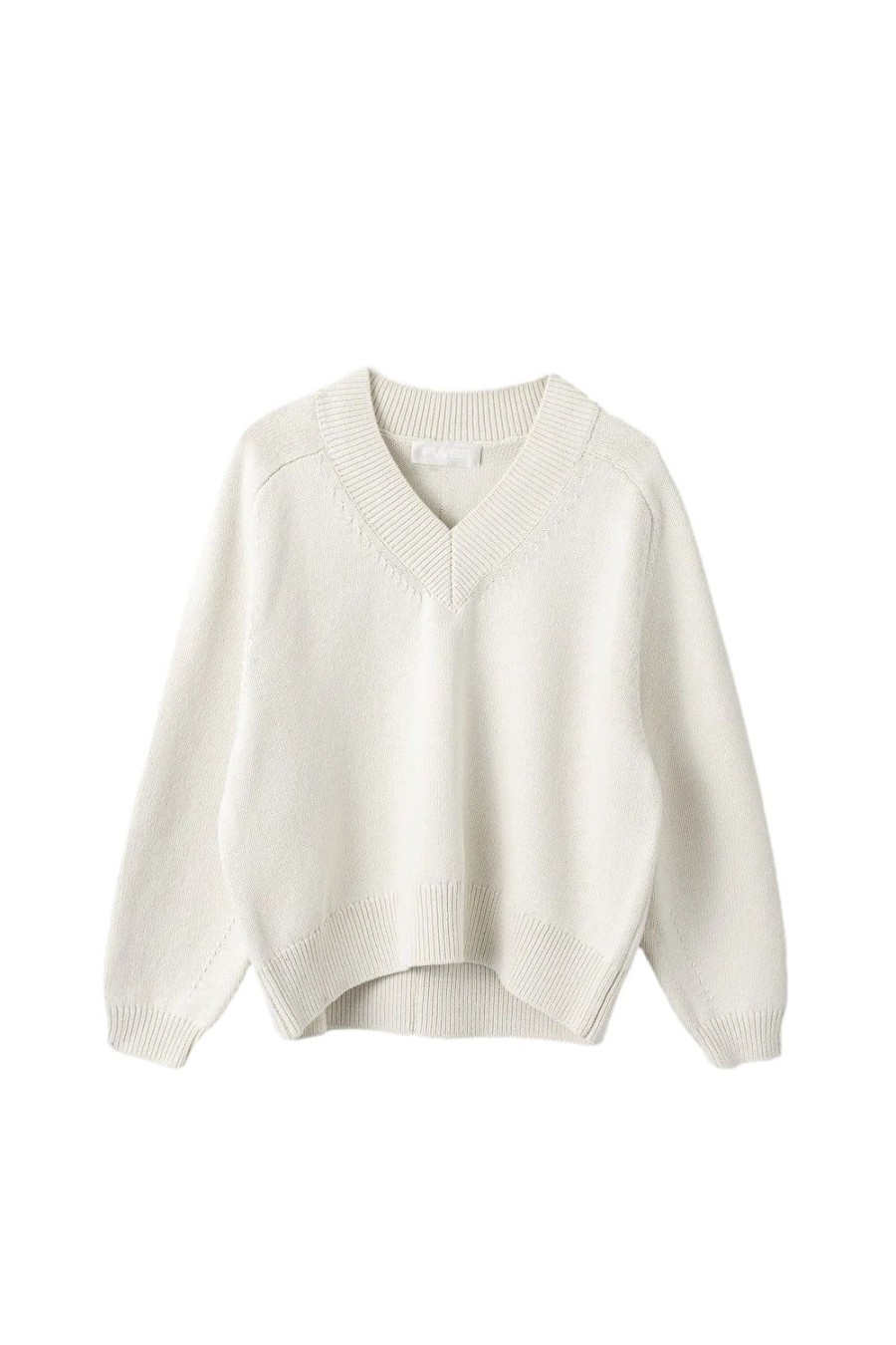 Dame FWSS | Fwss Bayside V-Neck Sweater Genser- Ecru