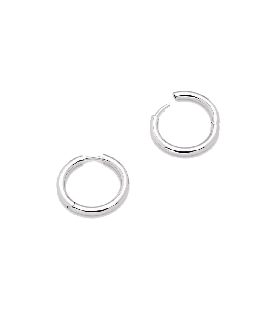 Smykker Tom Wood Jewellery | Tom Wood Jewellery Classic Hoop Medium Silver Oredobber Solv