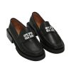 Dame Ganni | Ganni Rhinestone Logo Loafer Sko Sort