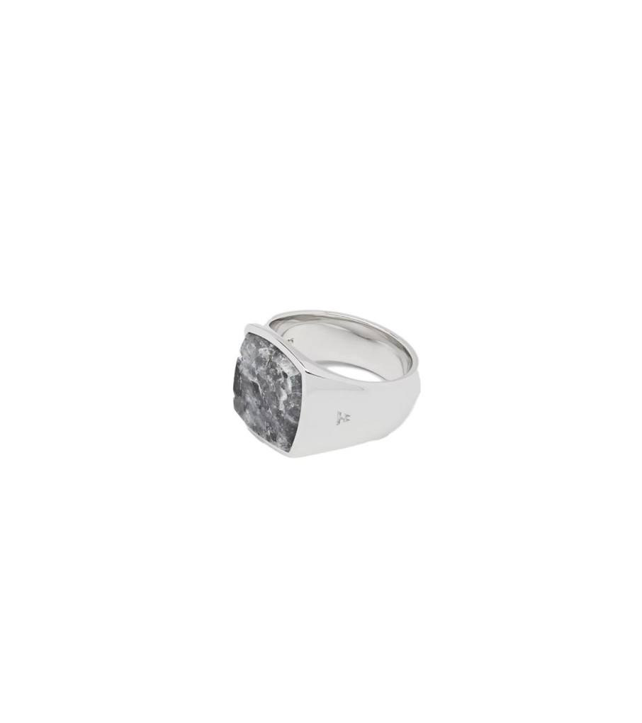 Smykker Tom Wood Jewellery | Tom Wood Jewellery Cushion Larvikite Ring Solv