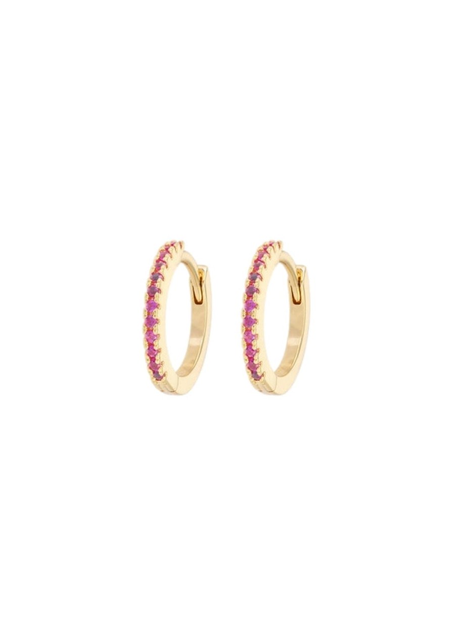 Smykker Emilia by Bon Dep | Emilia By Bon Dep Medium Hoops Cerise Oredobber Gull