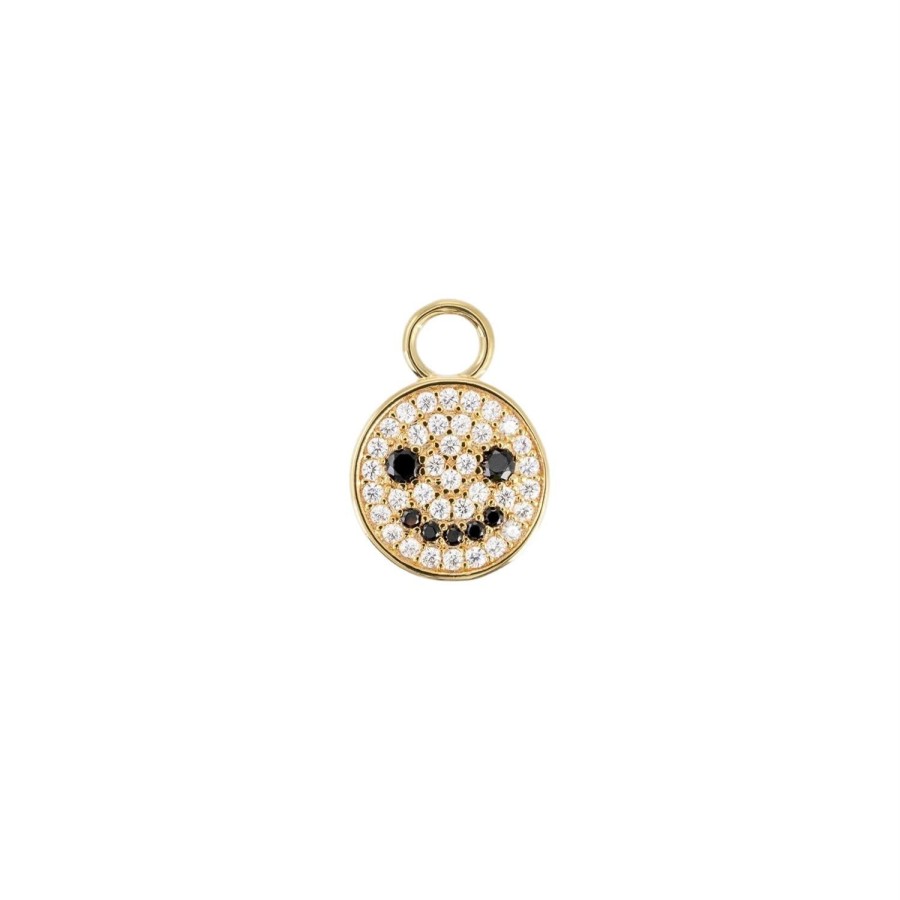 Smykker Emilia by Bon Dep | Emilia By Bon Dep Marie Charm Gold White Smil Charm Sort