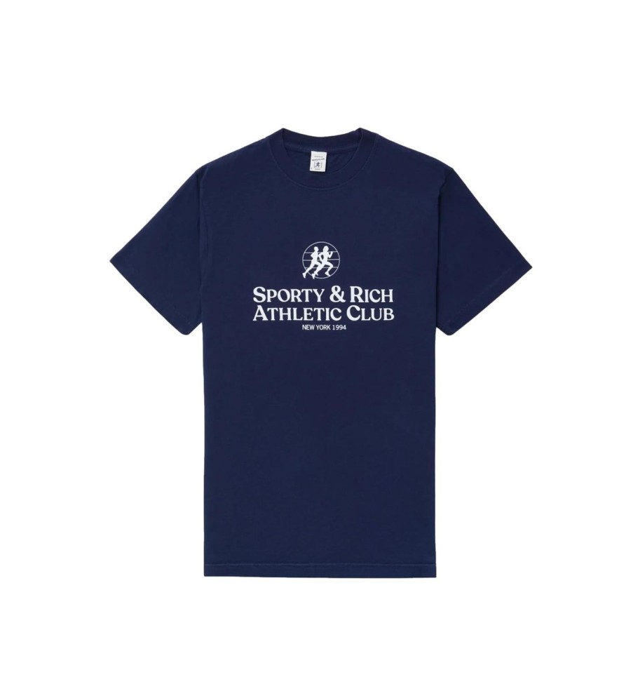 Dame Sporty u0026 Rich | Sporty & Rich S&R Athletic Club T-Shirt Navy T-Shirt Marine