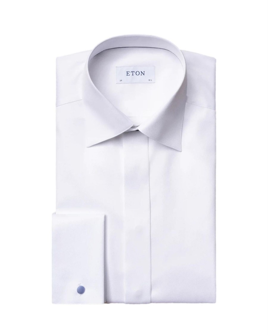 Herre Eton | Eton 3000 Slim Evening Skjorte Hvit