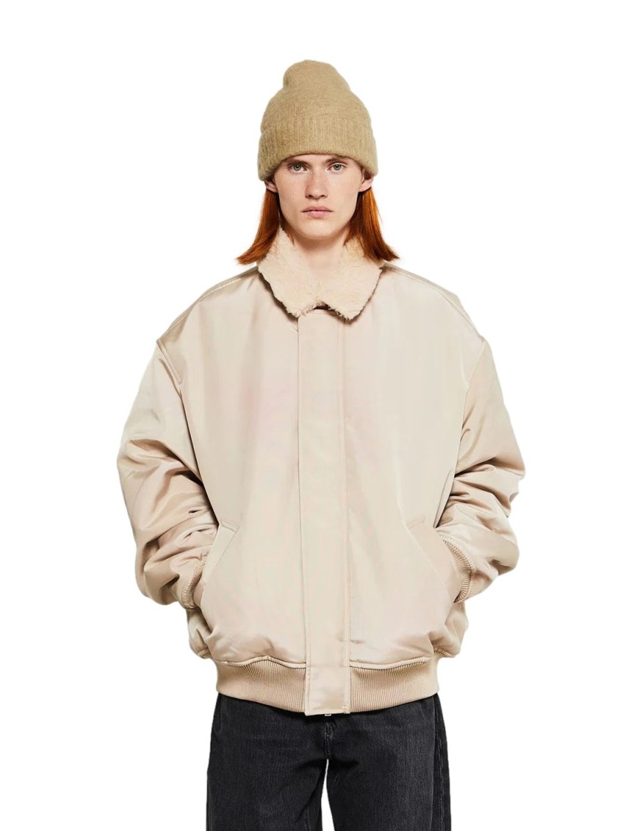 Herre Acne | Acne Shearling Collar Jacket Jakke Beige